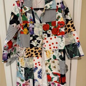Colorful Patchwork Floral Coat